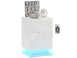 Mesa De 35x60 Cm Ideal Para Para Dormitório Cor Branco Para Decoração E Funcionalidade Com Design Moderno E Prático Durável E Resistente Branco Brilha