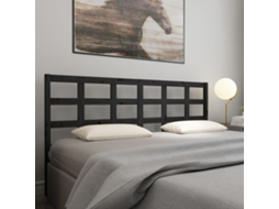 Vidaxl Cabeceira De Cama 205,5x4x100 Cm Pinho Maciço Preto