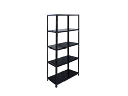 Relaxdays Estante Aço, 150x75x30 Cm, 200 Kg, 5 Níveis, Cave, Garagem E Oficina, Para Cargas Pesadas, Preta