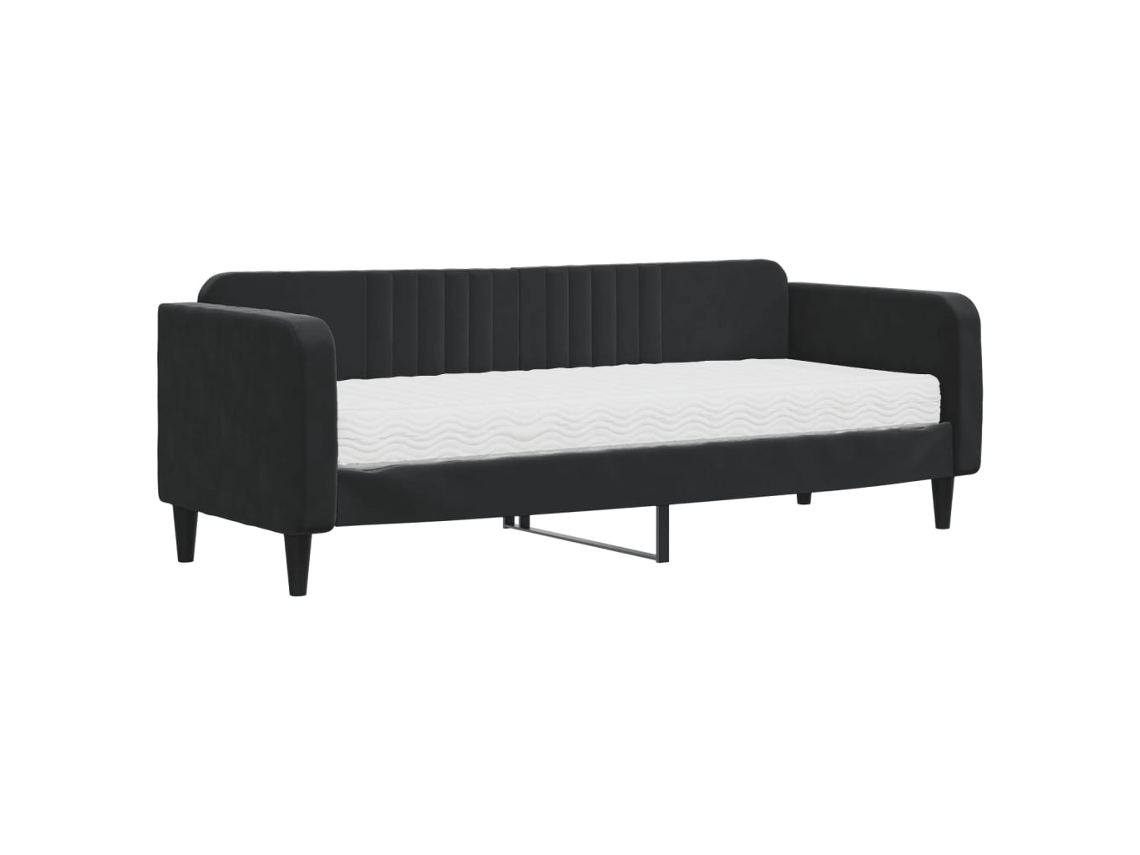 Daybed With Mattress, Daybeds With Mattresses Vidaxl Preto Veludo (80 X 200 Cm)