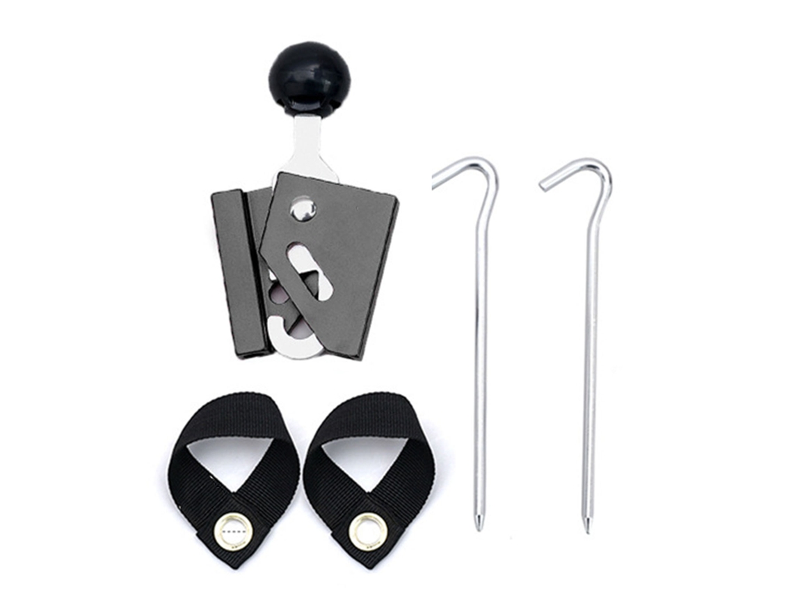 Conjunto de Anéis Ajustáveis para Tendas Alumínio 8mm Preto
