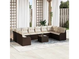 Vidaxl Conjunto De Sofá De Jardim Castanho 55 X 55 X 37 Cm Vime Pe