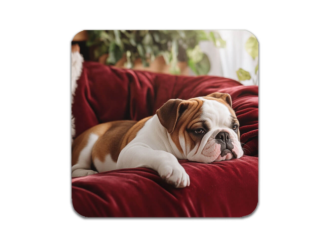 Conjunto de 2 porta-flakes com estampa de Bulldog Inglês AQUAFORGE