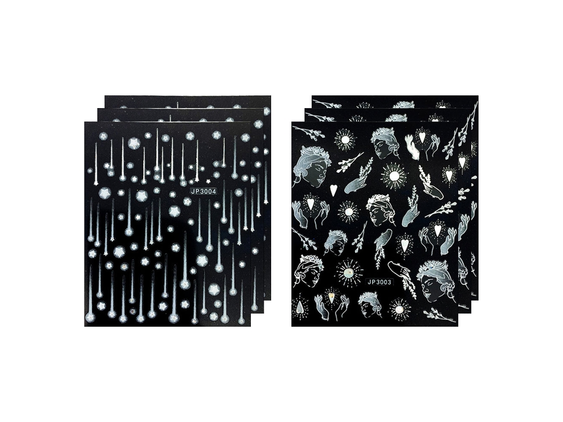 6 Adesivos de Arte para Unhas Alívio em Gradiente Branco Decoração Diy NEVEANCE