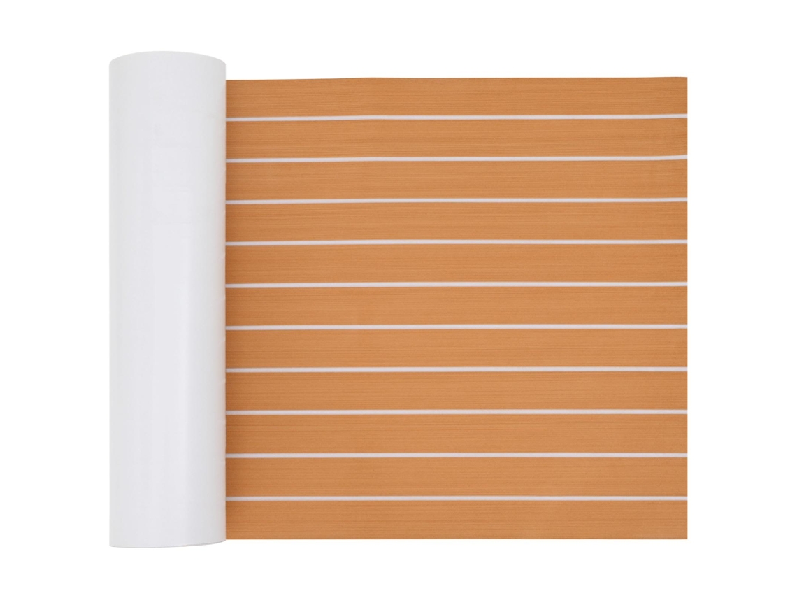 Vidaxl Tapete De Barco Riscas Marrom E Branco 240 X 60 Cm Eva