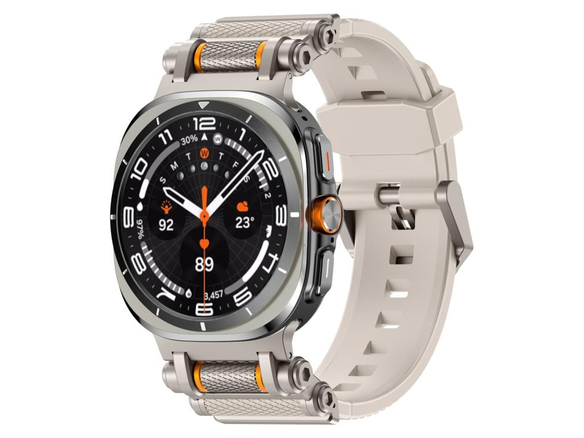 Bracelete Silicone com Conector de Metal Titanium Starlight para Samsung Galaxy Watch Ultra XIAOMOYU (47mm)