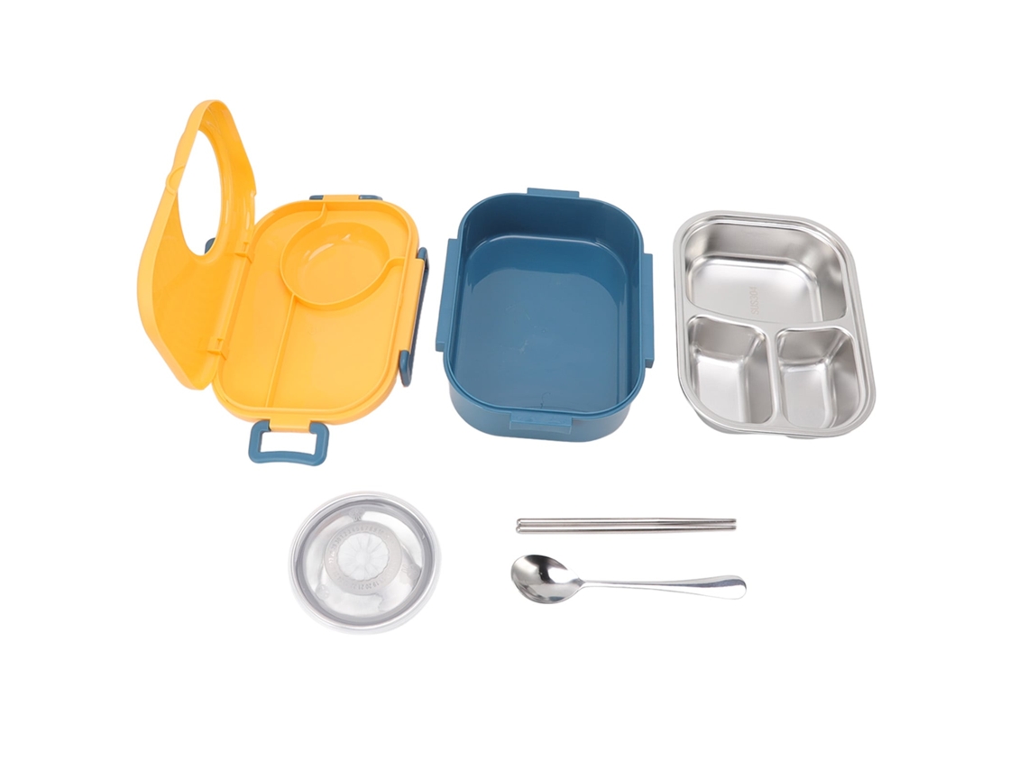 Caixa de Almoço LAXISCREED Inox 1450ml Dobravel Amarela