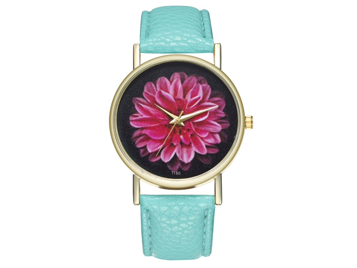 Relógio de Pulso Feminino Casual de Couro com Estilo Simples e Movimento de Quartzo (mint)