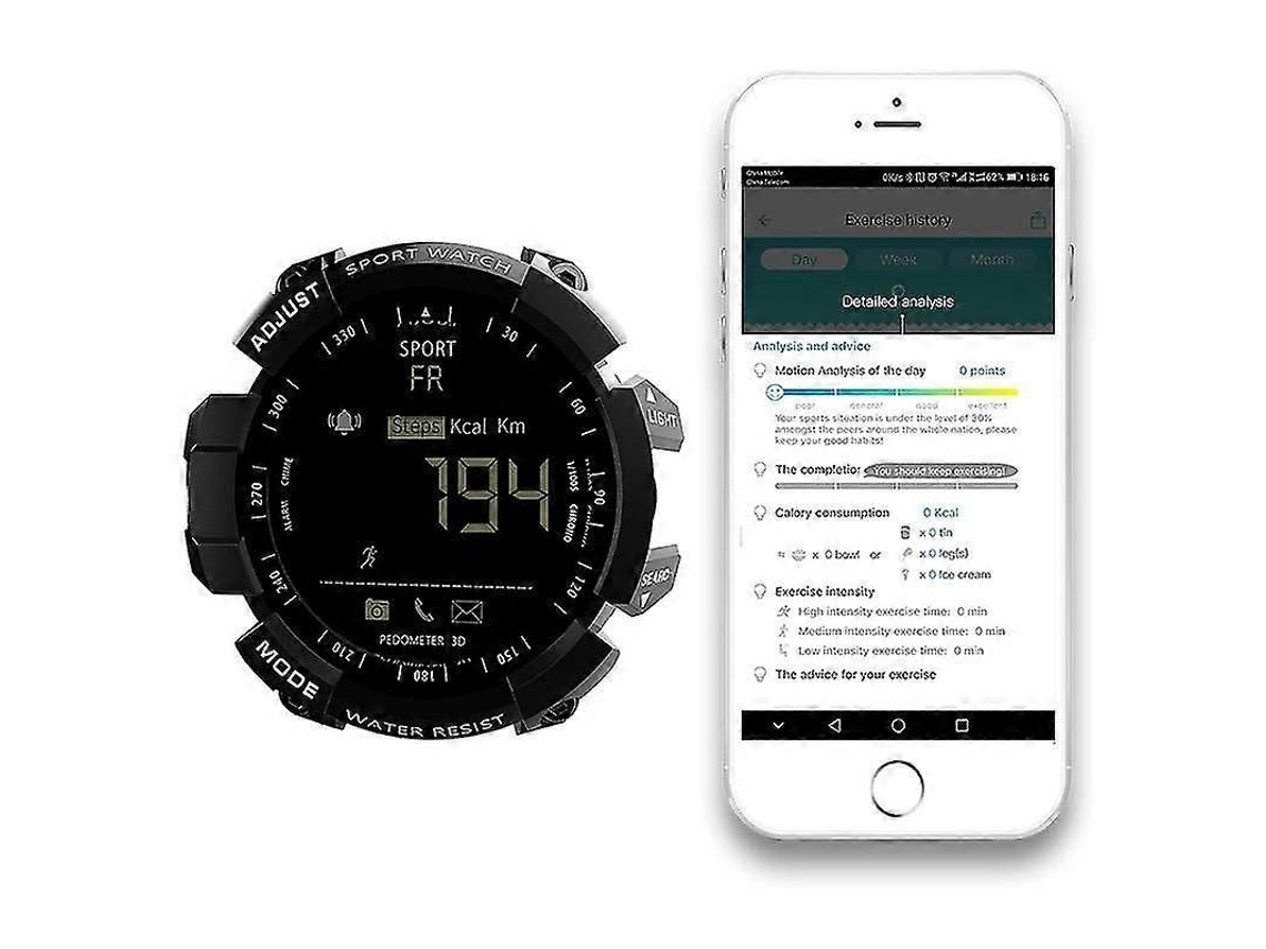 Smartwatch Robusto Militar 12 Meses Duração Da Bateria Ip67/5atm Impermeável
