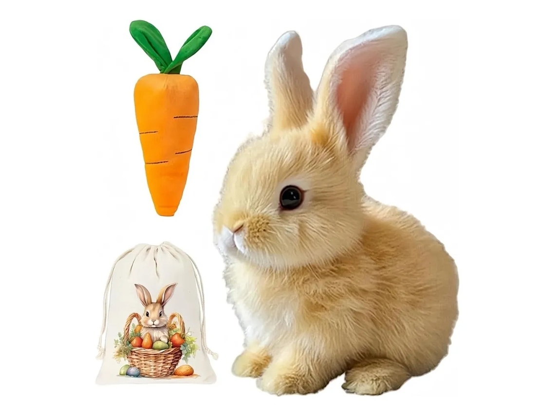 Lurelia Bunby Meu Coelhinho Da Páscoa Realista Em Peluche Colecionável, 16x10x16cm, Com Som Interativo, Para Quarto