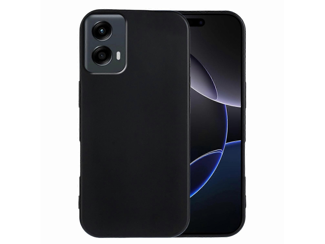 Capa Traseira De Tpu Macia Fosca Anti-impressão Digital Preta Para Motorola Moto G 5g (2024)
