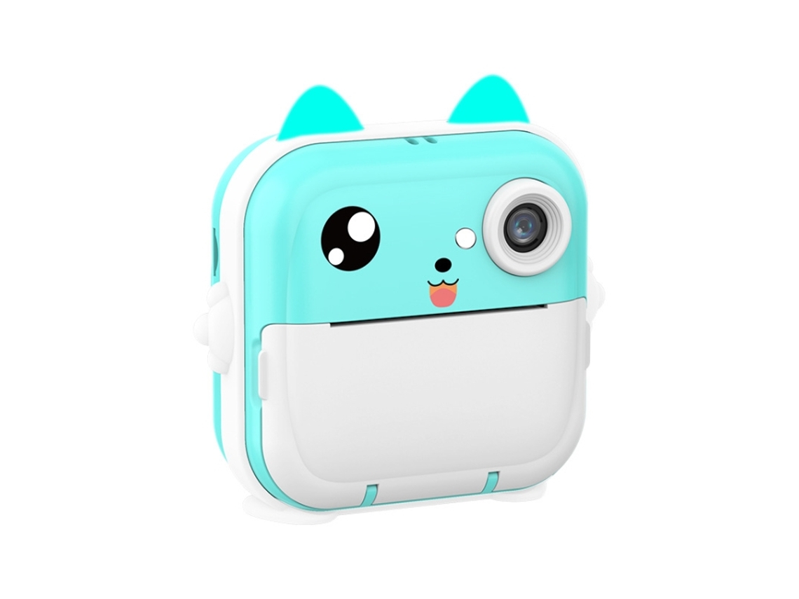 Câmera digital instantânea infantil com mini impressora térmica HD AZUL