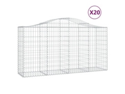 Conjunto 20 Cesto gabião VIDAXL Prateado Ferro (200x50x100/120 cm)