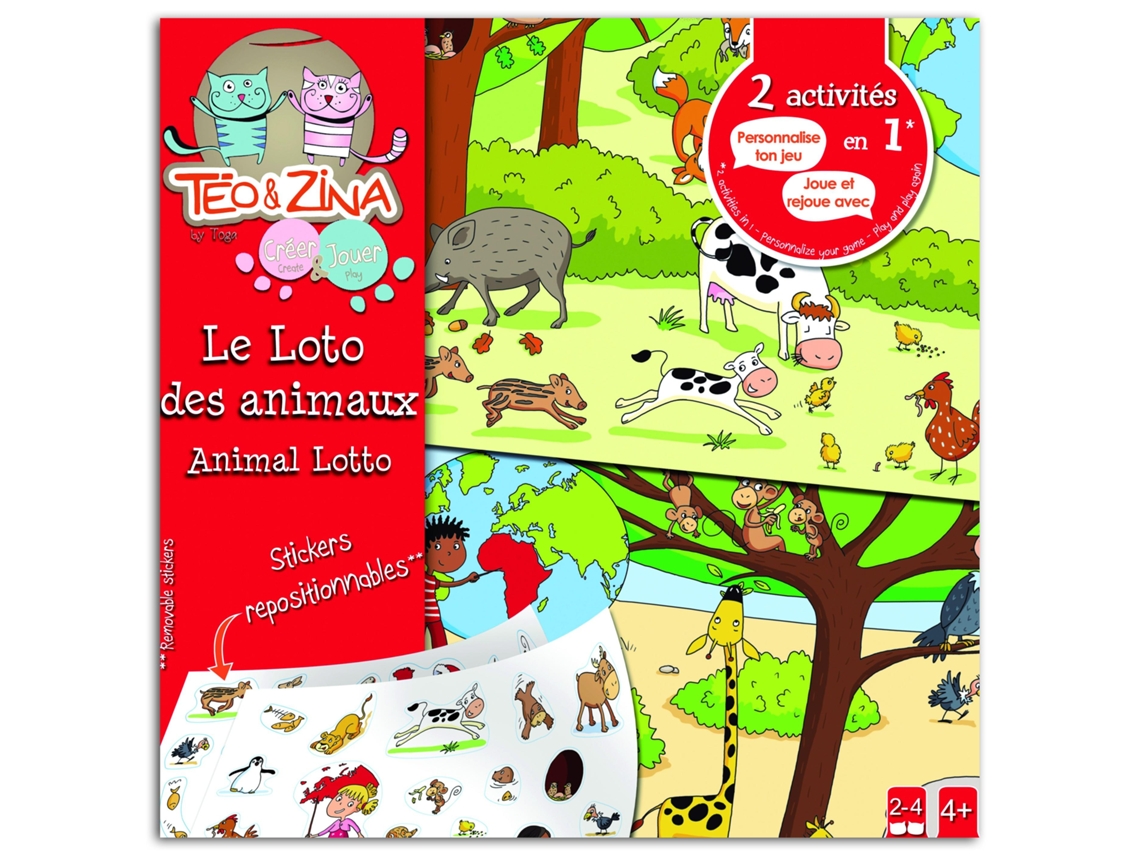 Animal Bingo Jogo de Tabuleiro Toga TÉO & ZINA