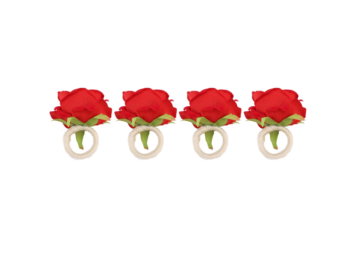 Aro De Guardanapo De Rosa Reutilizável Com Design De Vinha