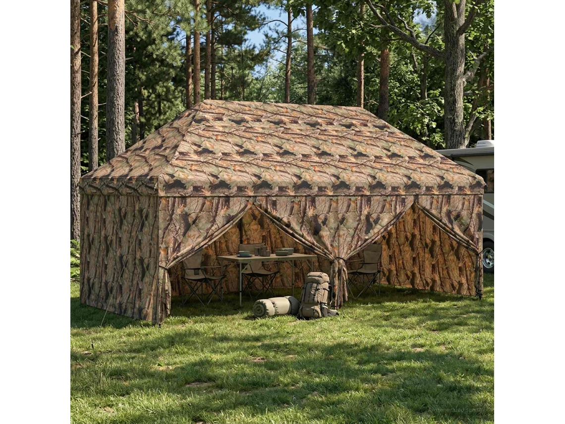 Vidaxl Gazebo Pop-up Com 4 Lateral 3 X 6 M Camuflagem Florestal