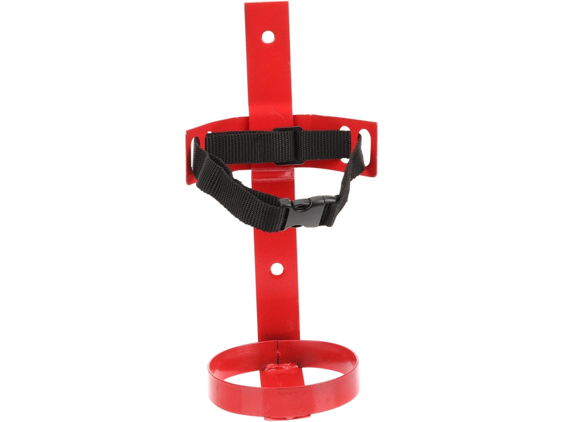 Obtenha Suporte Para O Extintor De Incêndio De Parede Em Poliéster, Ferro E Vermelho, Com Alças Práticas.