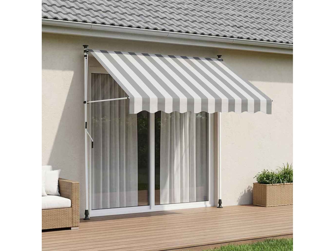 Vidaxl Toldo Retrátil Manual Antracite E Branco 100 Cm
