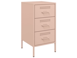 Bedside Cabinet, Bedside Cabinets Vidaxl Cor-de-rosa Aço (n/a)