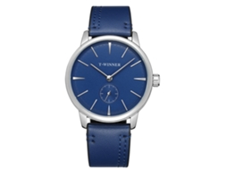 Reloj Mecánico Semi Automático Para Hombre Winner (dial Azul Correa Azul)