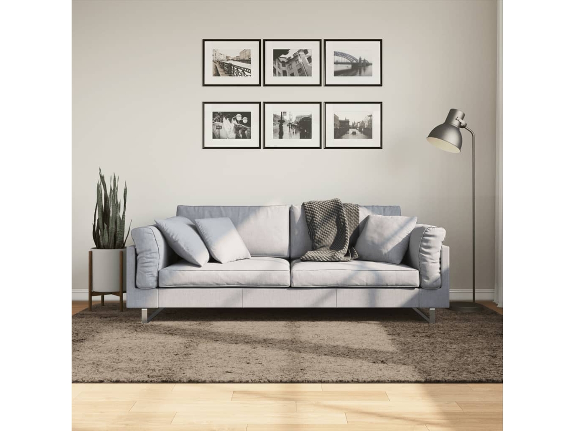 Vidaxl Tapete De Pelo Alto Aspeto Brilhante Istan 160x230 Cm Cinzento
