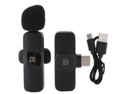 Lurelia Microfone De Lapela Sem Fios Plug And Play 2,4 Ghz Tipo C Bluetooth Preto Para Gravação