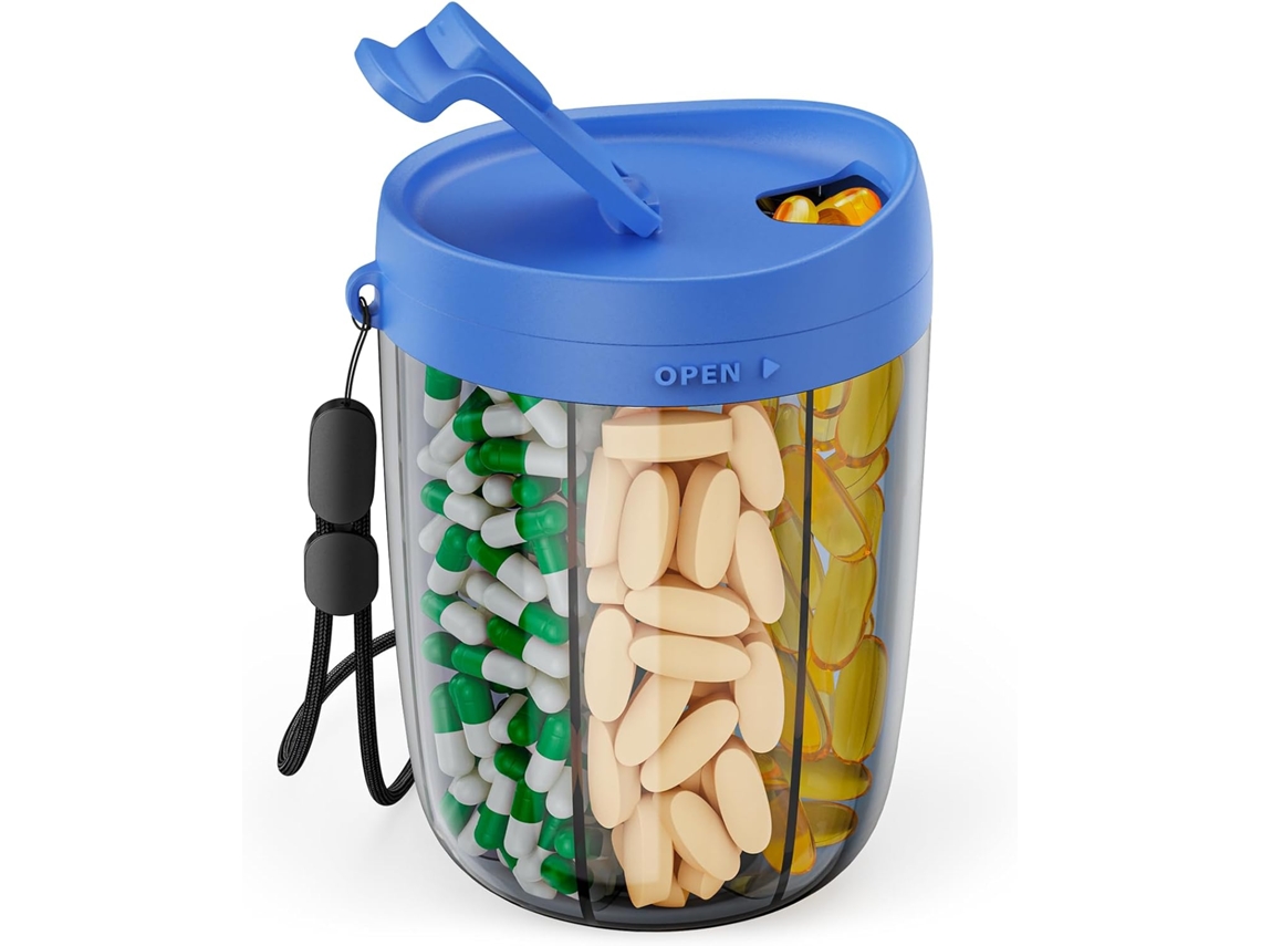 Organizador de Comprimidos CHRUI 6 Vitaminas Anti mistura Sem Bpa (azul Escuro)