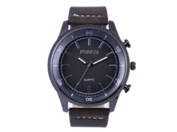Relógio Masculino de Quartzo com Pulseira de Couro Pu Dial Redondo Grande Fashion Cinza