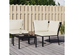 Vidaxl Cadeira De Jardim Com Almofadões Cor Areia 76x76x79 Cm Aço