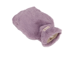Botella De Agua Caliente De Peluche 1000ml Boca Ancha Textura Antideslizante Con Funda Lavable Morado