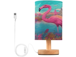 Abajur De Mesa Flamingo Wonderland, Colorido E Com Estampa De Primavera, Perfeito Para Casa E Meninas