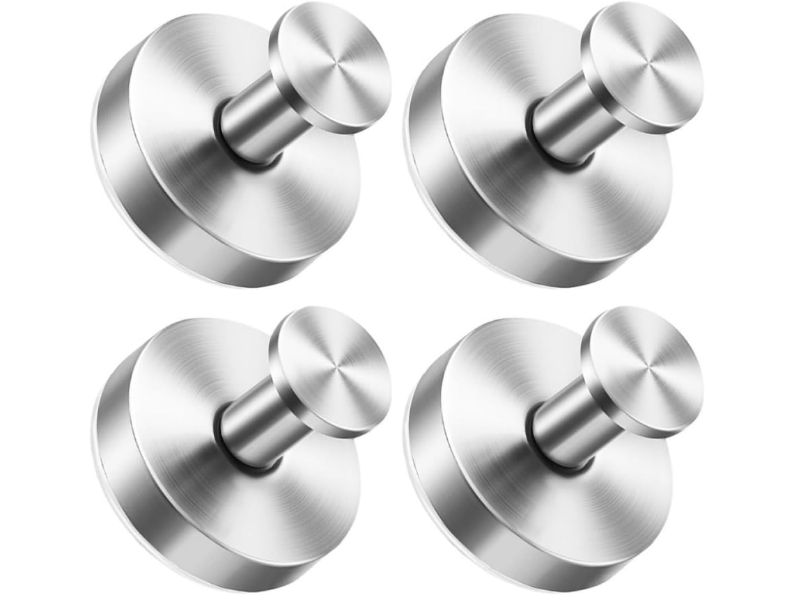 Conjunto De 4 Ganchos Metal Em Aço Inoxidável Com Ventosas Para