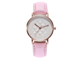 Reloj Analógico De Cuarzo Unisex Con Correa Pu Rosa Para Negocios