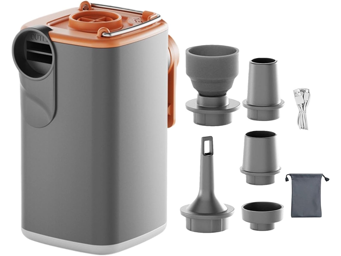 Mini Bomba De Ar Portátil Com 5 Bicos, Leve, Em Abs, Infladora