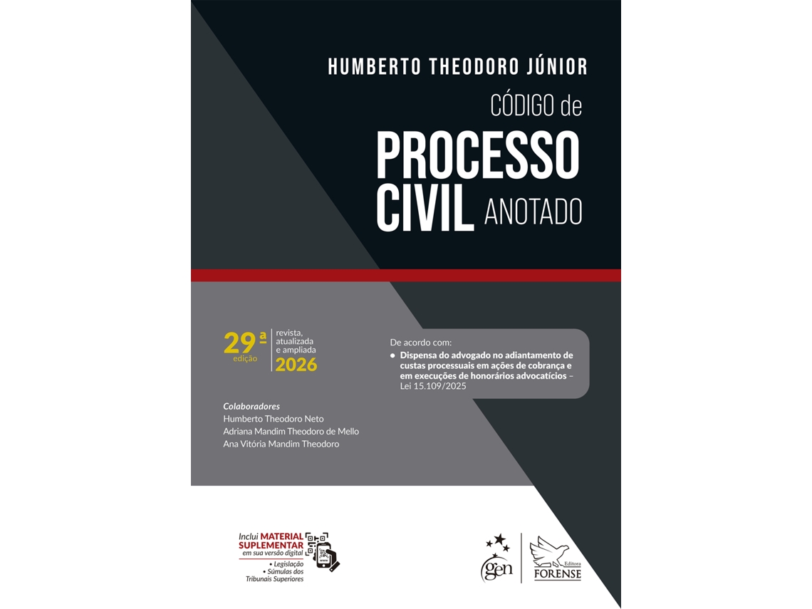 Livro Código De Processo Civil Anotado - 29 Edição 2026 De Humberto Theodoro Jr (português)