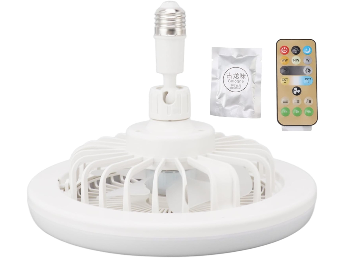 Ventilador De Teto Com Luz 30w, Controle Remoto Ângulo Ajustável 25