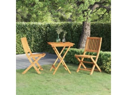 Vidaxl 3 Pcs Conjunto Jantar Dobrável P/ Jardim Madeira Acácia Maciça