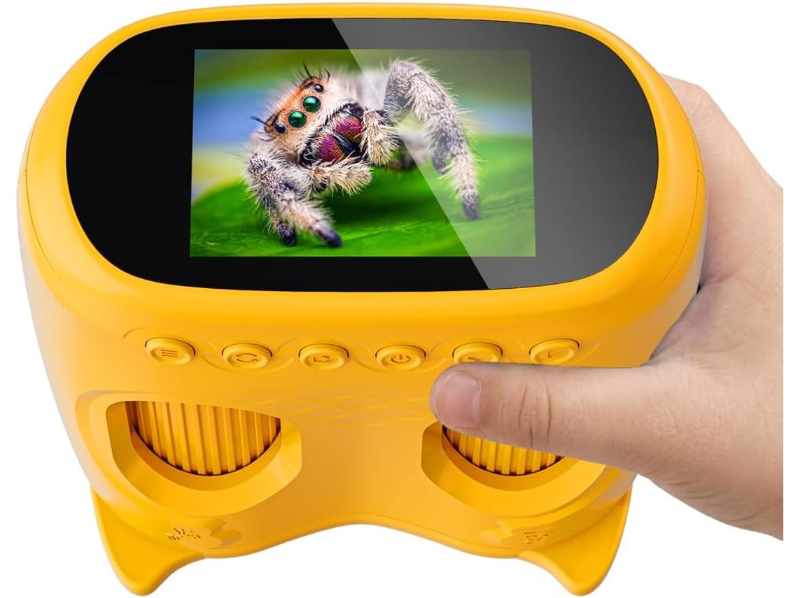 Microscópio Digital e Binóculos de 5 Cm, para Exploração Científica Ao Ar Livre Crianças a Partir Dos 3 Anos de Idade BRILVIBERA (laranja)
