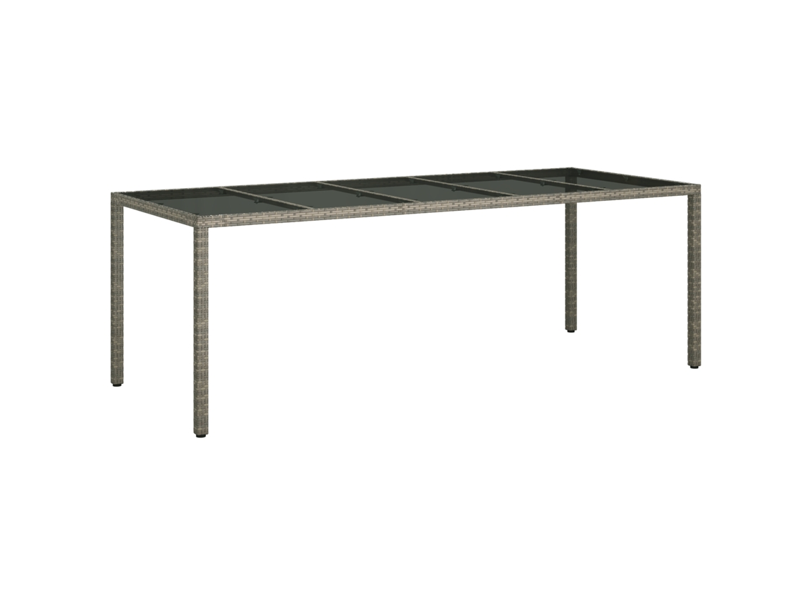Conjunto 1 Mesas De Jardim Vidaxl Cinzento Vime Pe