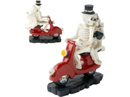 Estátua De Casal De Esqueletos, Decoração De Esqueleto De Motocicleta, Decoração De Mesa Feita À Mão Gokoco
