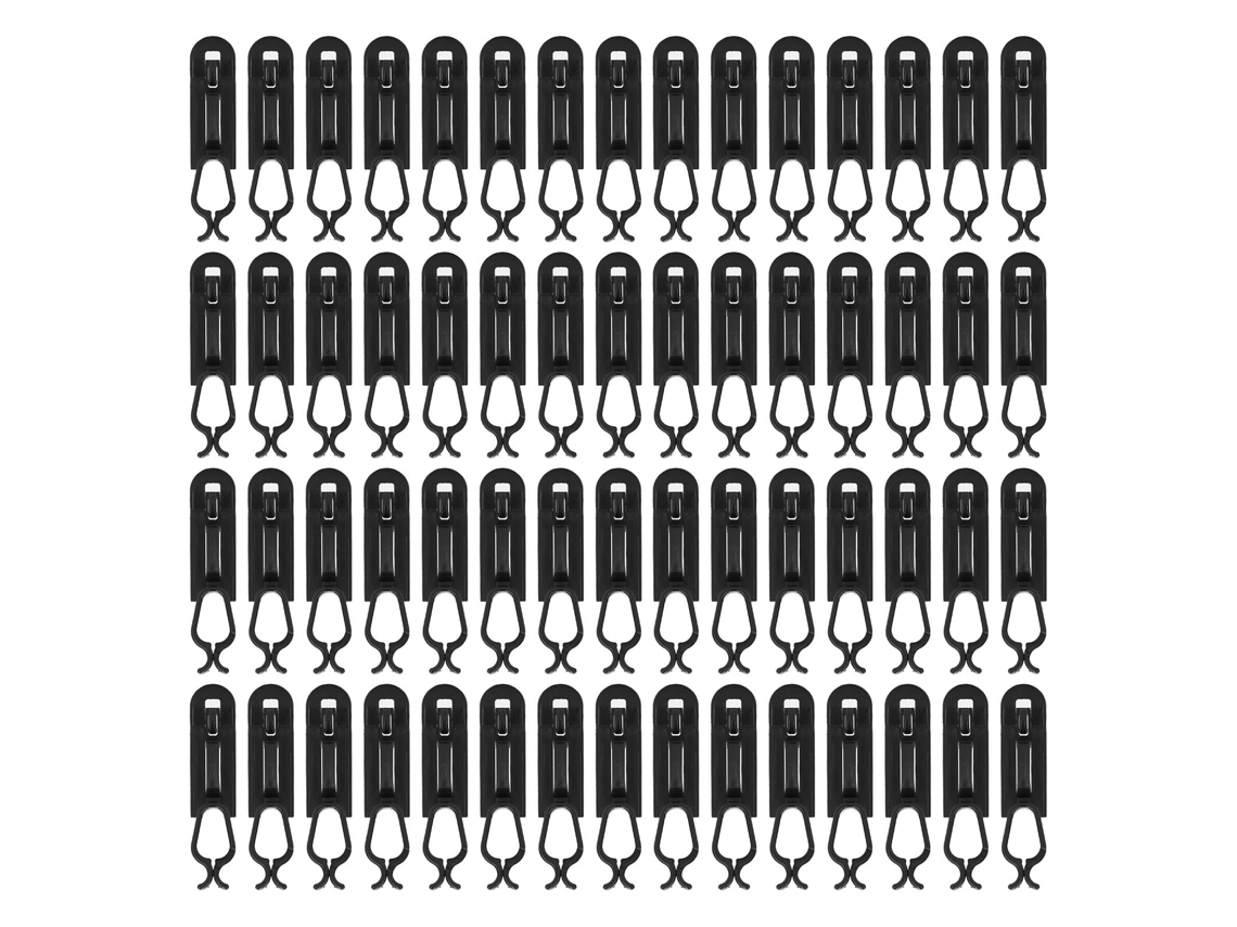 60 Clips Para Luces Navideñas Plásticas Flexibles Impermeables Para Exterior Y Árbol De Navidad Negro