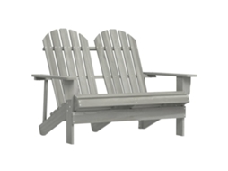 Vidaxl Cadeira De Jardim Adirondack 2 Lugares Abeto Maciço Cinzento