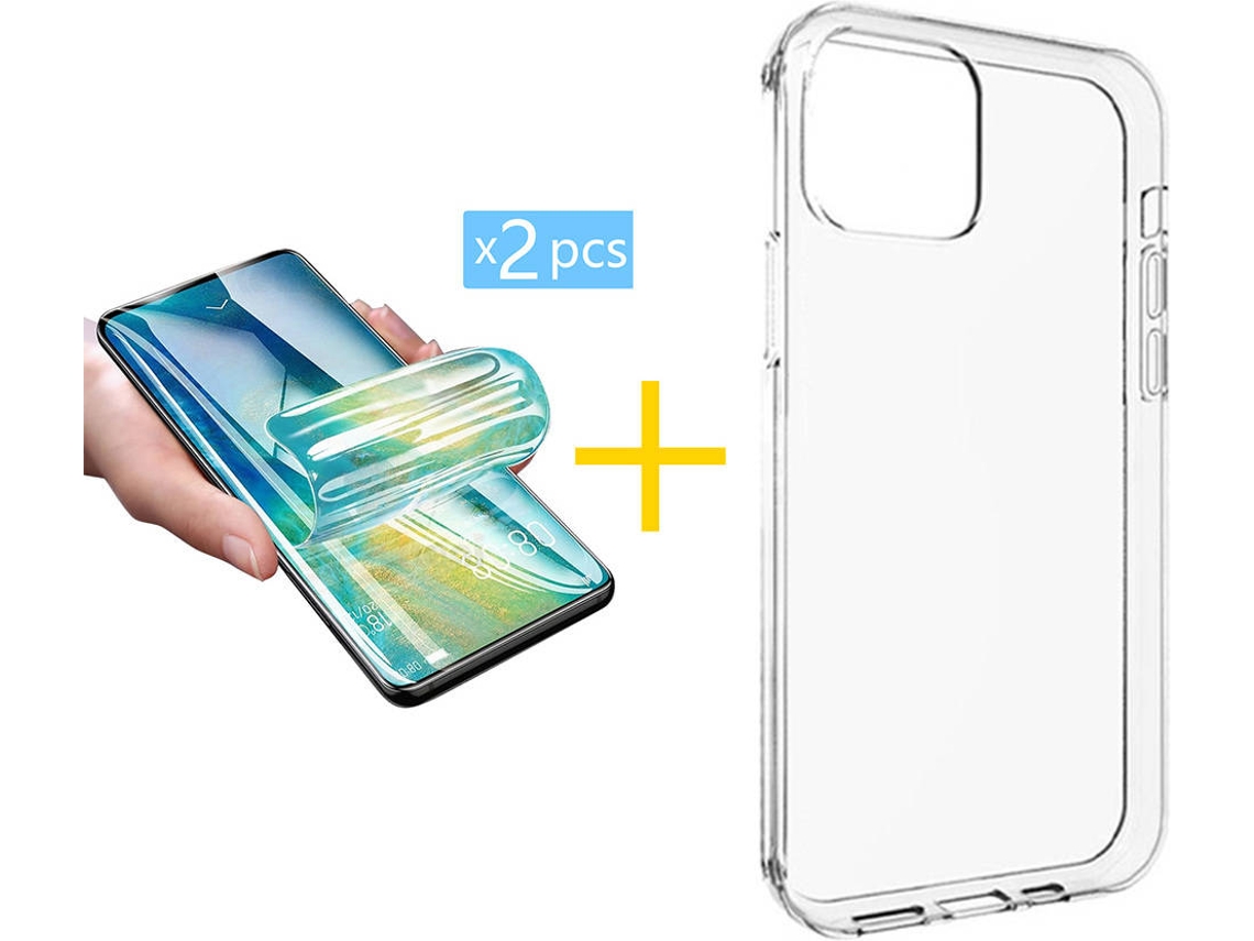 Capa + 2 Películas para iPhone 11 Pro Max ACCETEL Transparente Claro