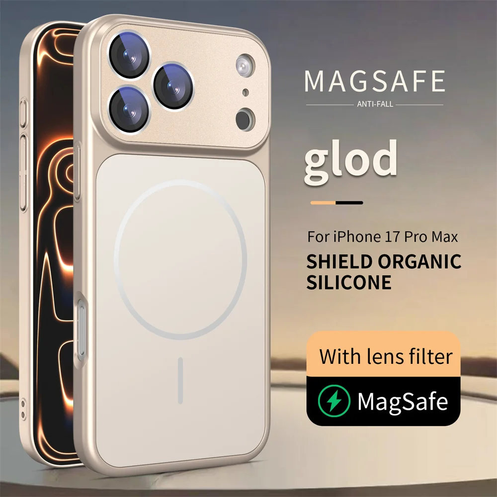 (iphone 13, Dourado) Capa Para Iphone Com Suporte Magnético Magsafe, Resistente A Impactos E Com Proteção Em Silicone Líquido.