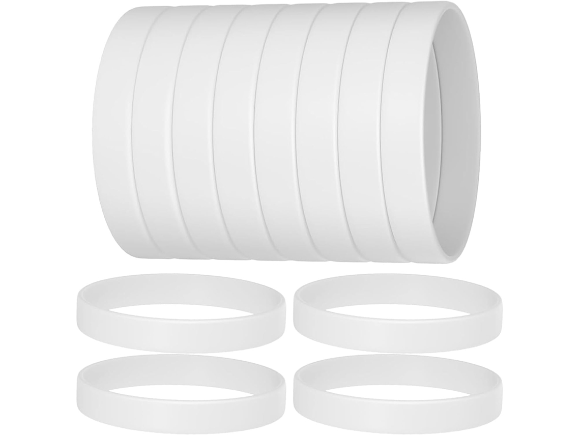Pulseiras Elásticas De Silicone Para Adultos, Pacote Com 50 Unidades, Tamanho Único, Pulseiras Ajustáveis Para Festas
