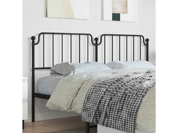 Vidaxl Cabeceira De Substituição 180 Cm Metal Preto