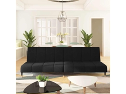 Vidaxl Sofá-cama De 2 Lugares Veludo Preto