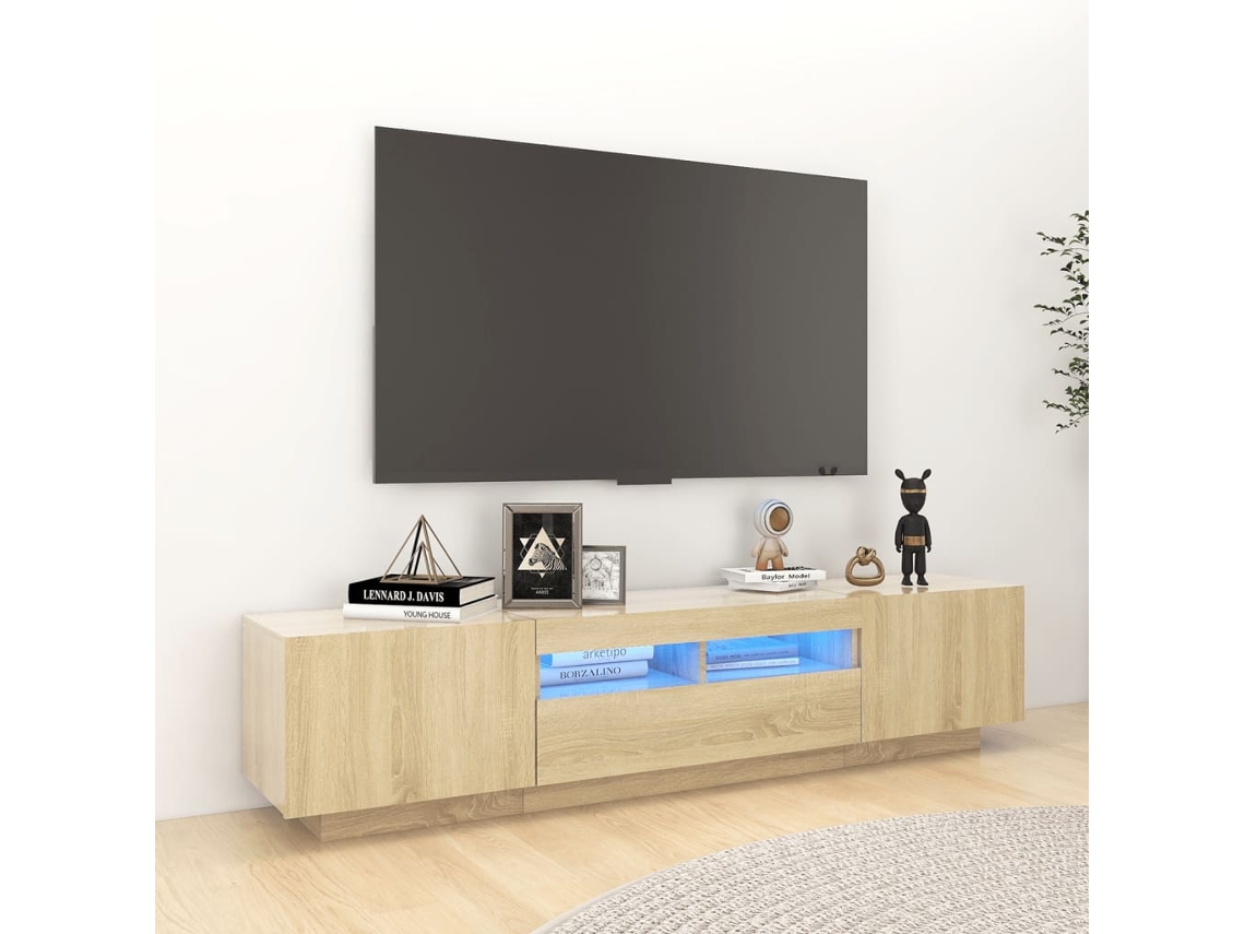 Vidaxl Móvel de Tv com Luzes Led 180x35x40 Cm Carvalho Sonoma