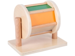 Conjunto de brinquedos Montessori para bebês, espelho Montessori, quebra-cabeça de botões, tambor giratório médio e jogo Slowmoose B