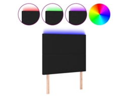 Led Headboard, Led Headboards Vidaxl Preto Tecido (80 X 5 X 118/128 Cm)